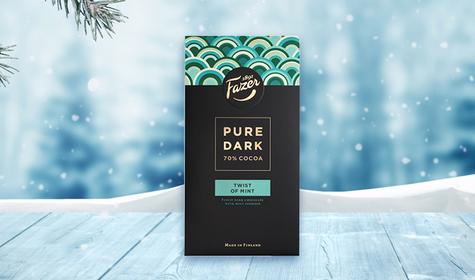 FAZER PURE DARK 70% COCOA - TWIST OF MINT 95G